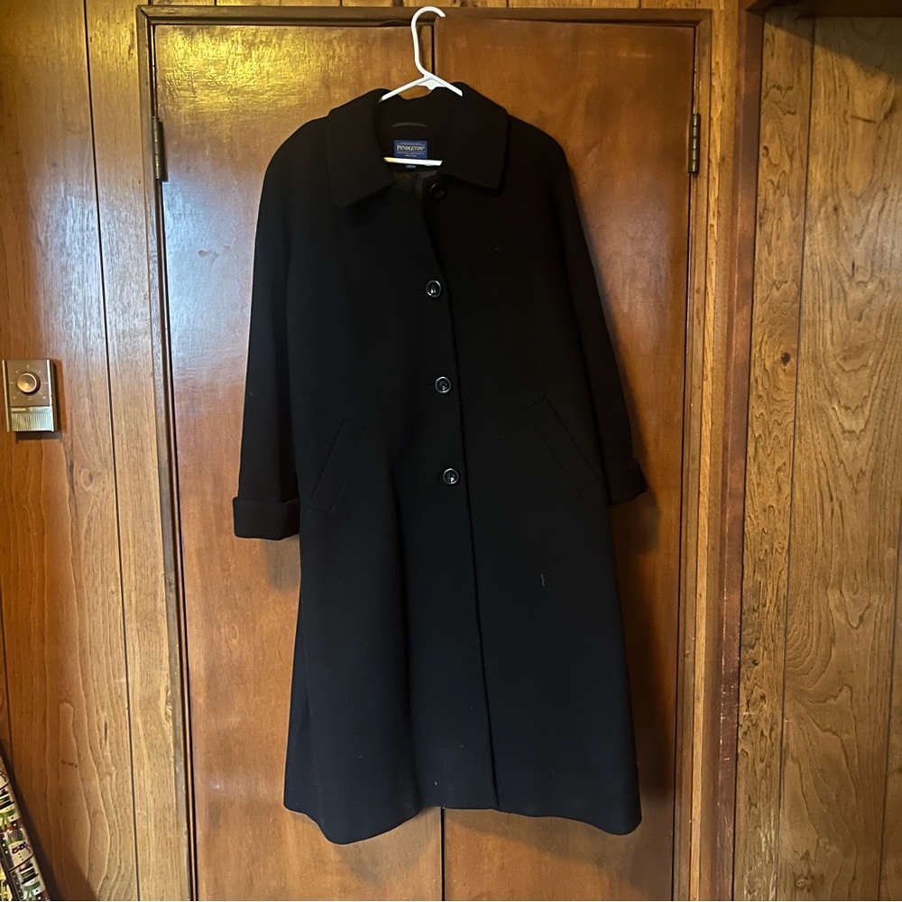 Black wool blend Pendleton Coat